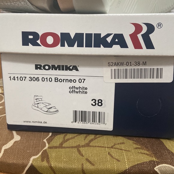 Romika Borneo 07 Gladiator Leather Sandals Off White NIB - Picture 6 of 6